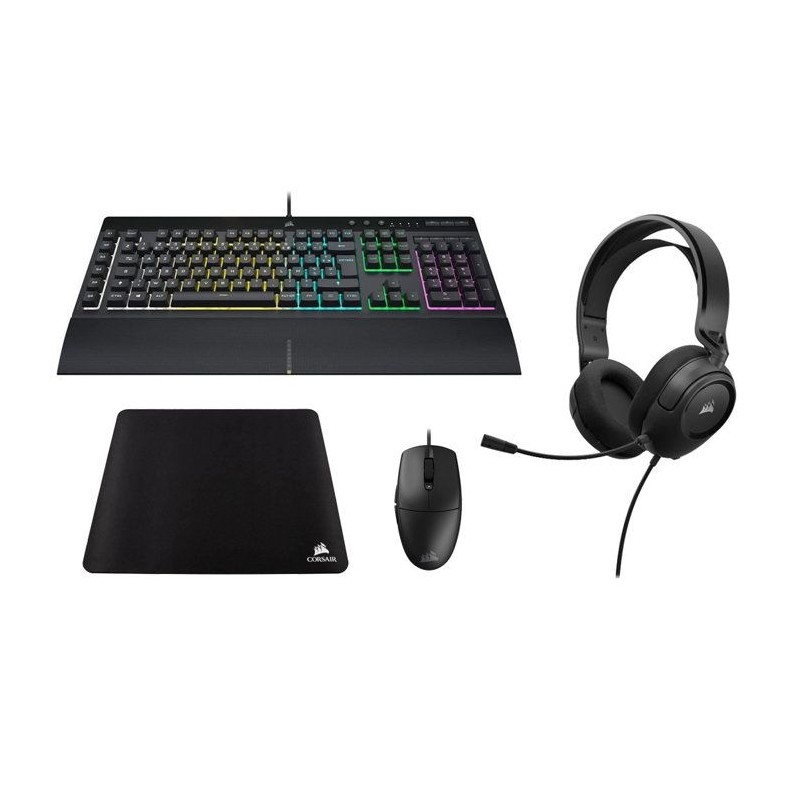 Ensemble Clavier, souris, tapis de souris et casque Corsair HS35 V2 St