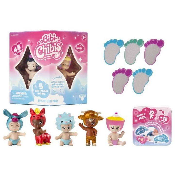 Mini-figurines bébé a collectionner - BANDAI - BIBI CHIBIS - Pack de 5 - Modele Aléatoire - 5 Figurines Chibi Dont 3 Mysteres Mini-figurines bébé a collectionner - BANDAI - BIBI CHIBIS - Pack de 5 - Modele Aléatoire - 5 Figurines Chibi Dont 3 Mysteres
