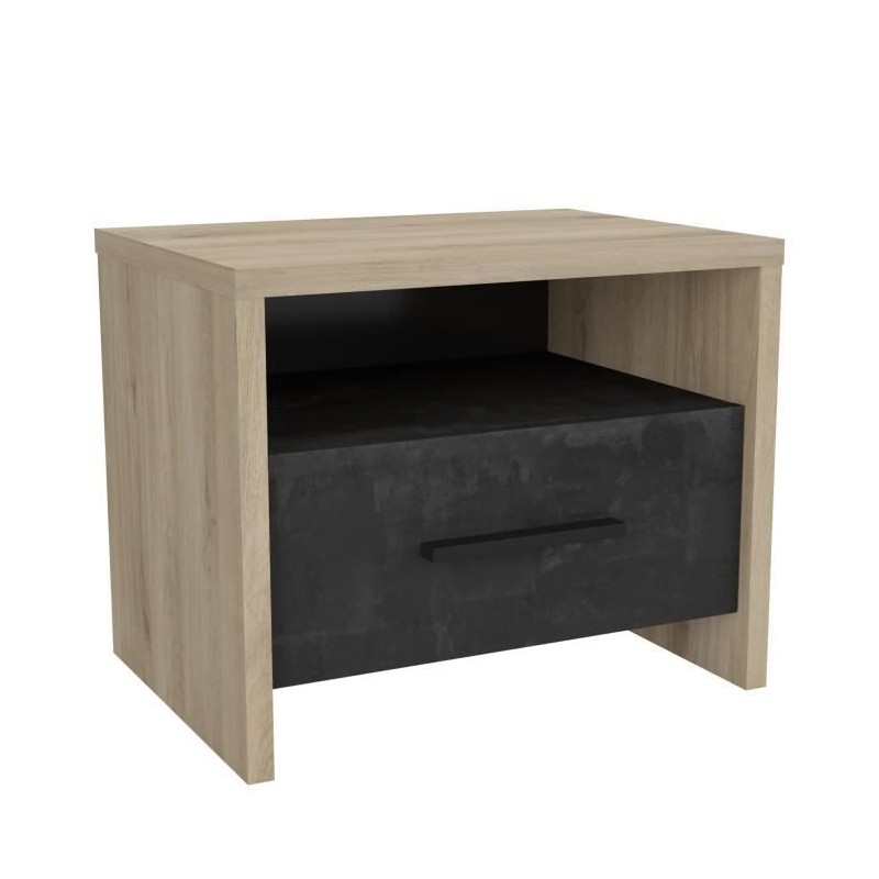 DEMEYERE Table de chevet 1 tiroir - Décor Chene Kronberg - L 49,6 x P
