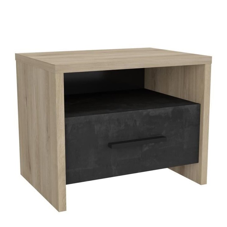 DEMEYERE Table de chevet 1 tiroir - Décor Chene Kronberg - L 49,6 x P 36,3 x H 40,1 cm - COLORADO DEMEYERE Table de chevet 1 tiroir - Décor Chene Kronberg - L 49,6 x P 36,3 x H 40,1 cm - COLORADO