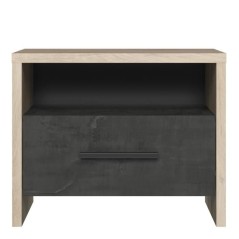 DEMEYERE Table de chevet 1 tiroir - Décor Chene Kronberg - L 49,6 x P 36,3 x H 40,1 cm - COLORADO