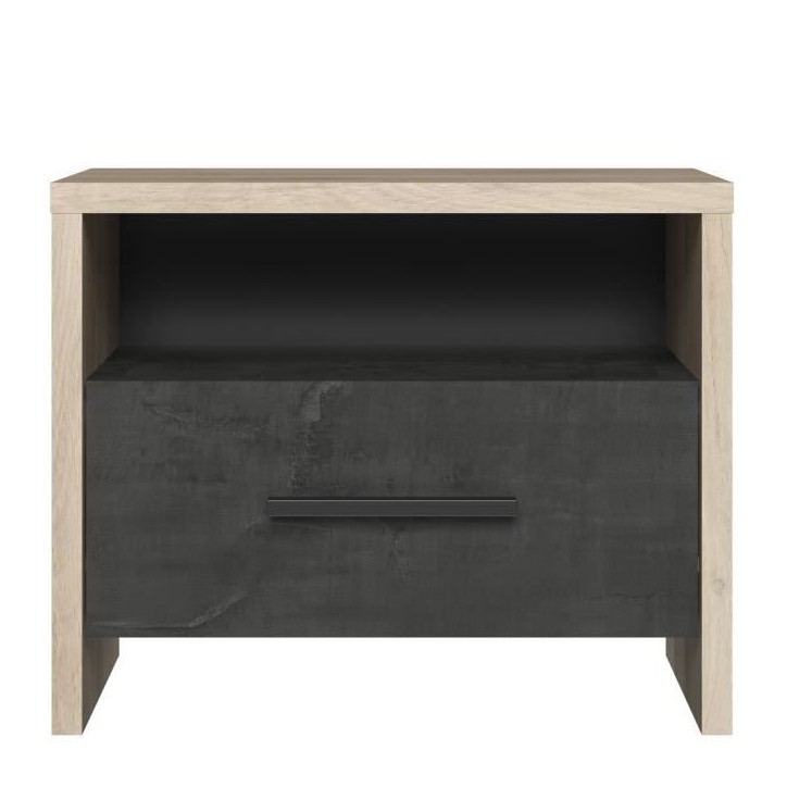DEMEYERE Table de chevet 1 tiroir - Décor Chene Kronberg - L 49,6 x P 36,3 x H 40,1 cm - COLORADO DEMEYERE Table de chevet 1 tiroir - Décor Chene Kronberg - L 49,6 x P 36,3 x H 40,1 cm - COLORADO