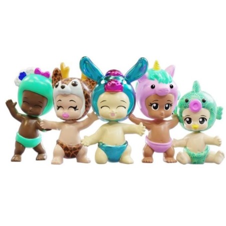 Mini-figurines bébé a collectionner - BANDAI - BIBI CHIBIS - Pack de 5 - Modele Aléatoire - 5 Figurines Chibi Dont 3 Mysteres