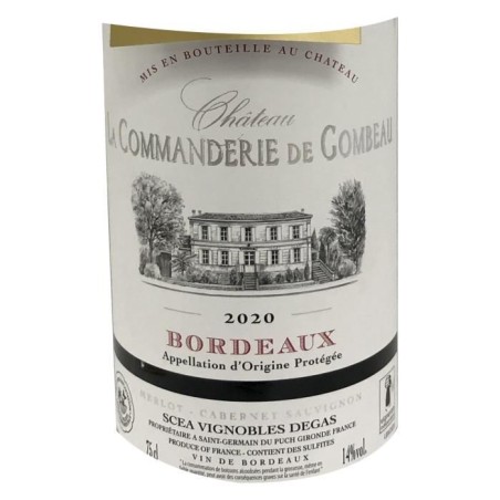 Château La Commanderie de Gombeau 2020 Bordeaux - Vin rouge de Bordeaux