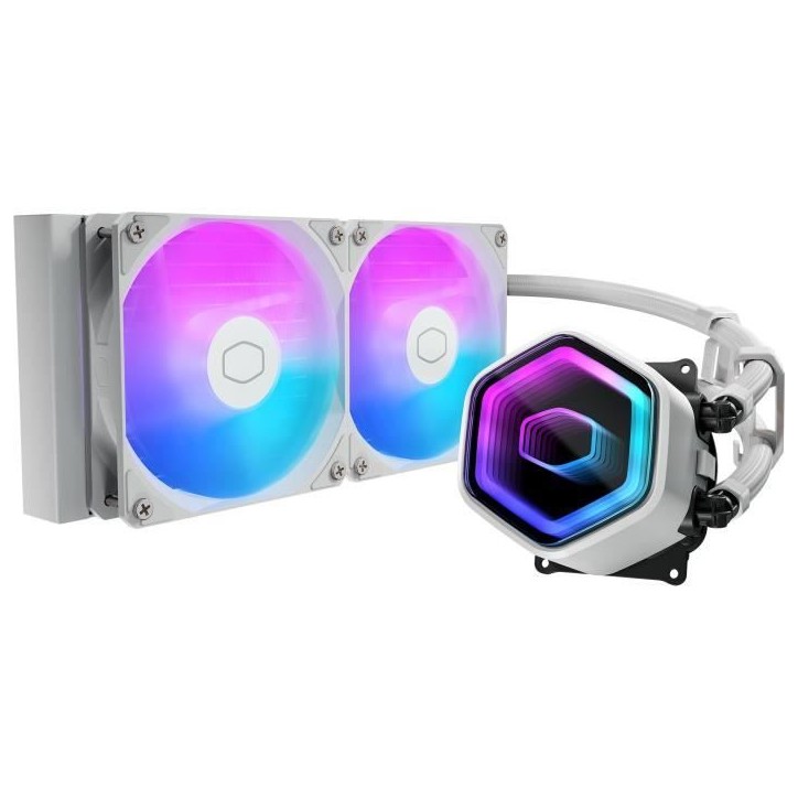 COOLER MASTER - MasterLiquid 240 Core II White Edition - Watercooling AIO - Ventilateurs 120mm COOLER MASTER - MasterLiquid 240 Core II White Edition - Watercooling AIO - Ventilateurs 120mm