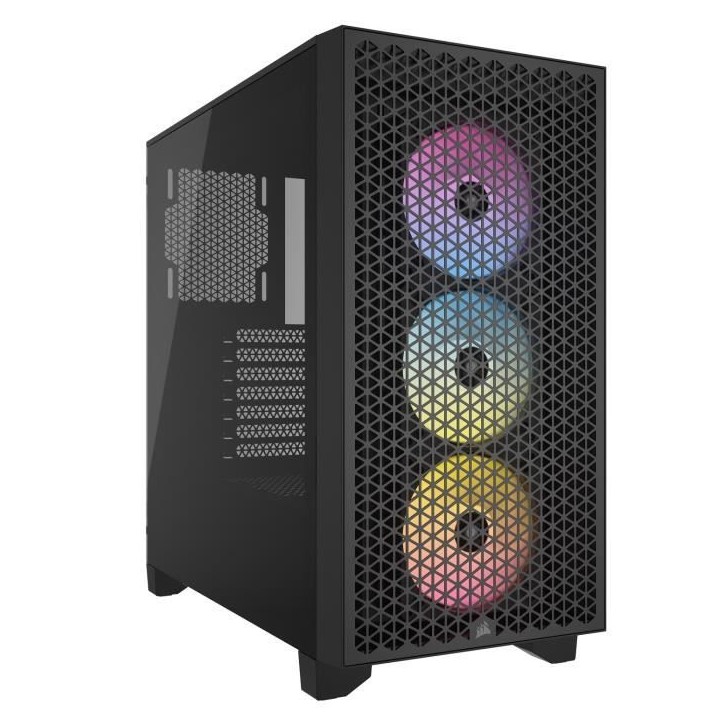 Boîtier PC - CORSAIR - 3000D RGB AIRFLOW - ATX Moyen-tour - 3 ventilateurs AR120 RGB - Noir Boîtier PC - CORSAIR - 3000D RGB AIRFLOW - ATX Moyen-tour - 3 ventilateurs AR120 RGB - Noir