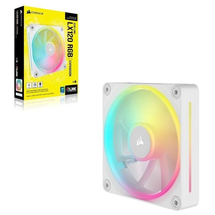 Refroidissement PC - CORSAIR - CO-9051029-WW - Kit de démarrage ventilateurs iCUE LINK LX120 RGB White Refroidissement PC - CORSAIR - CO-9051029-WW - Kit de démarrage ventilateurs iCUE LINK LX120 RGB White