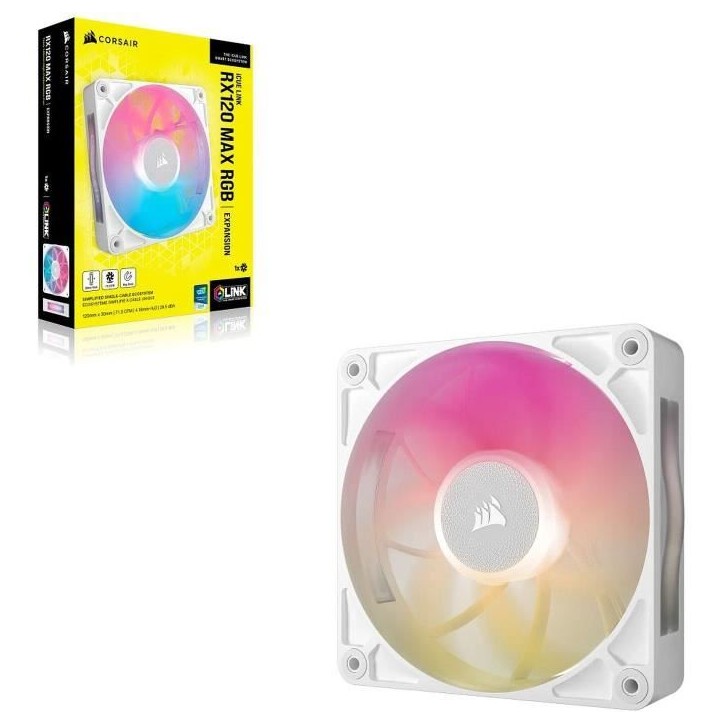 Refroidissement PC - CORSAIR - CO-9051037-WW - Kit de démarrage ventilateurs iCUE LINK RX120 RGB Max White Refroidissement PC - CORSAIR - CO-9051037-WW - Kit de démarrage ventilateurs iCUE LINK RX120 RGB Max White