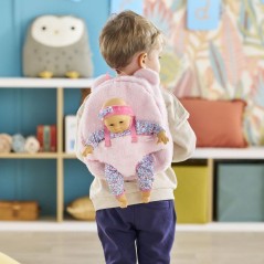 Sac a dos porte-poupon - COROLLE - Peluche rose pour poupon 30 cm - De
