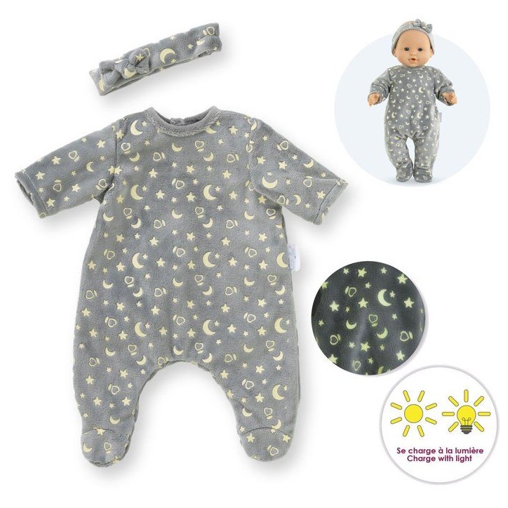 Pyjama - Corolle - Brille dans la Nuit - 36 cm - Étoiles phosphorescentes - Facile a enfiler Pyjama - Corolle - Brille dans la Nuit - 36 cm - Étoiles phosphorescentes - Facile a enfiler