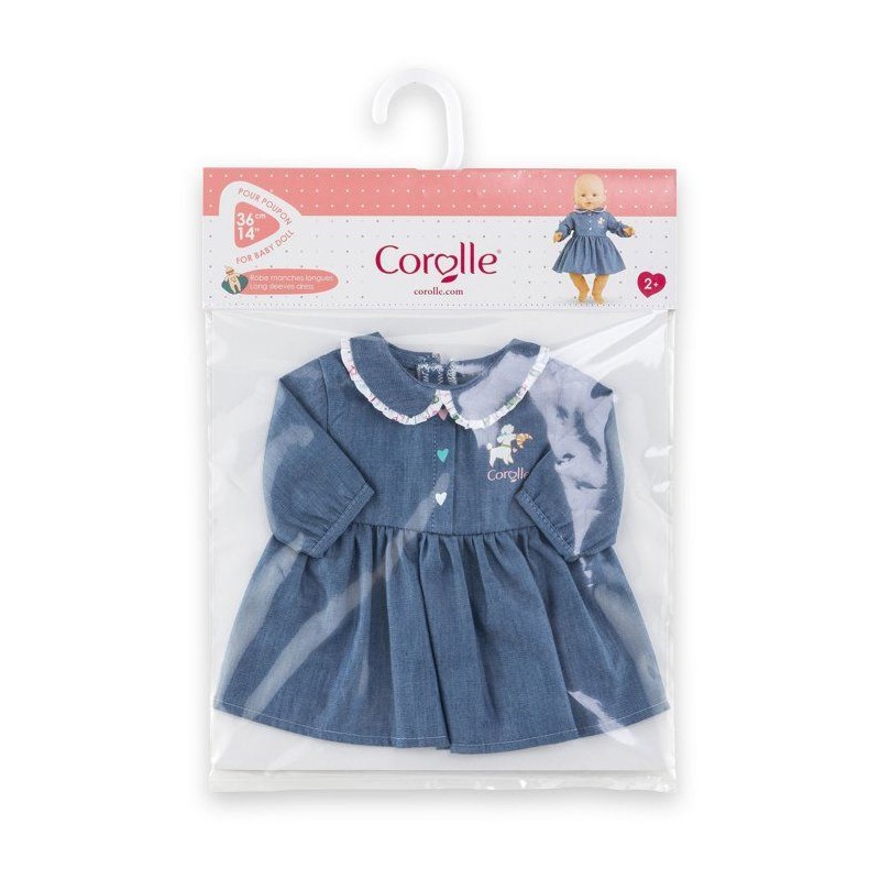 Robe Week-end a Paris - Corolle - 36 cm - Imitation denim - Col claudi