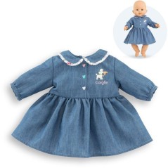 Robe Week-end a Paris - Corolle - 36 cm - Imitation denim - Col claudi