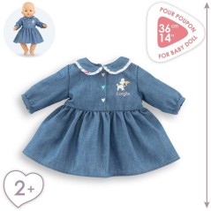 Robe Week-end a Paris - Corolle - 36 cm - Imitation denim - Col claudi