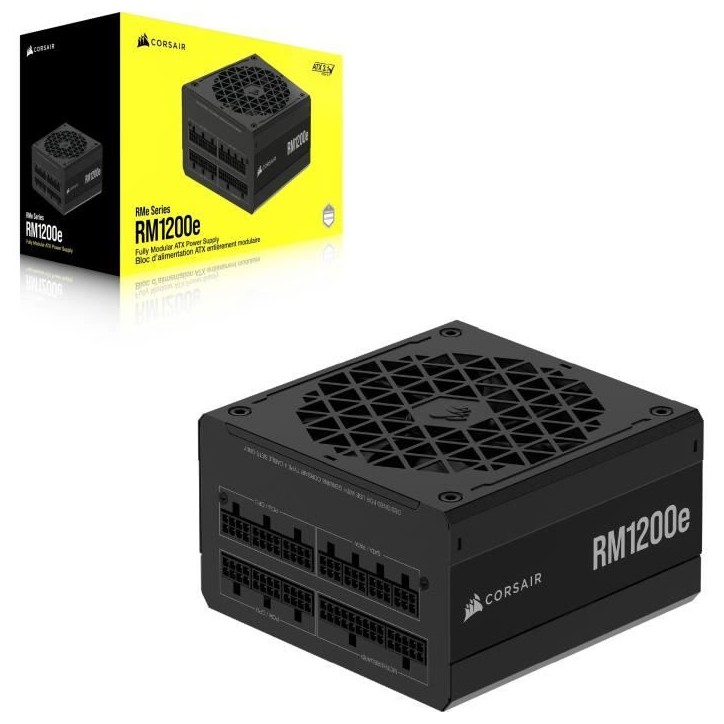 Alimentation PC - CORSAIR - RM1200e - 1200 W - Modulaire - ATX 3.1 - 80 PLUS Gold – Cybenetics Platinum