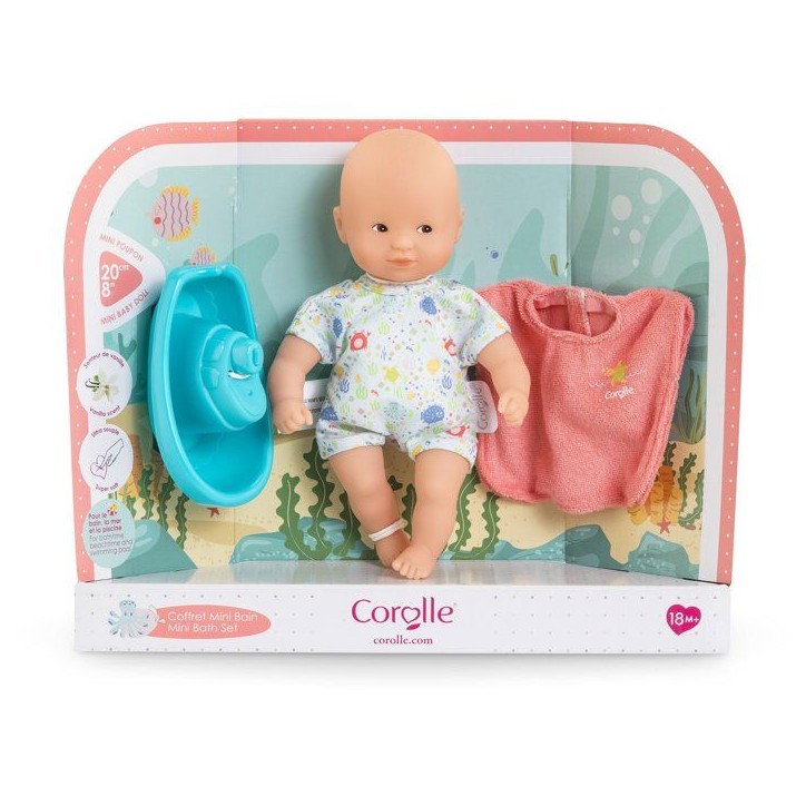 Coffret poupon - COROLLE - Mini bain - 20 cm - Des 18 mois Coffret poupon - COROLLE - Mini bain - 20 cm - Des 18 mois