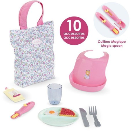Grand coffret repas - COROLLE - Floral - Pour poupon 36/42 cm - Des 24