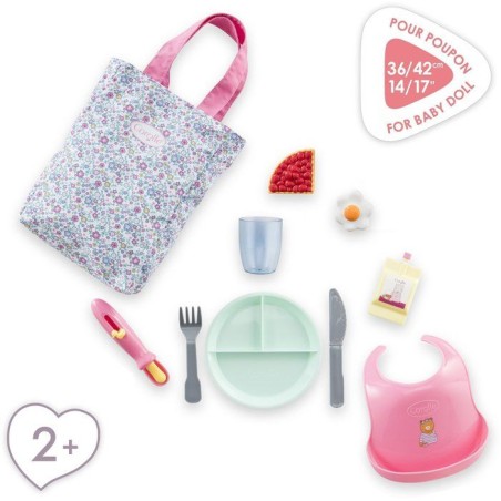 Grand coffret repas - COROLLE - Floral - Pour poupon 36/42 cm - Des 24 mois