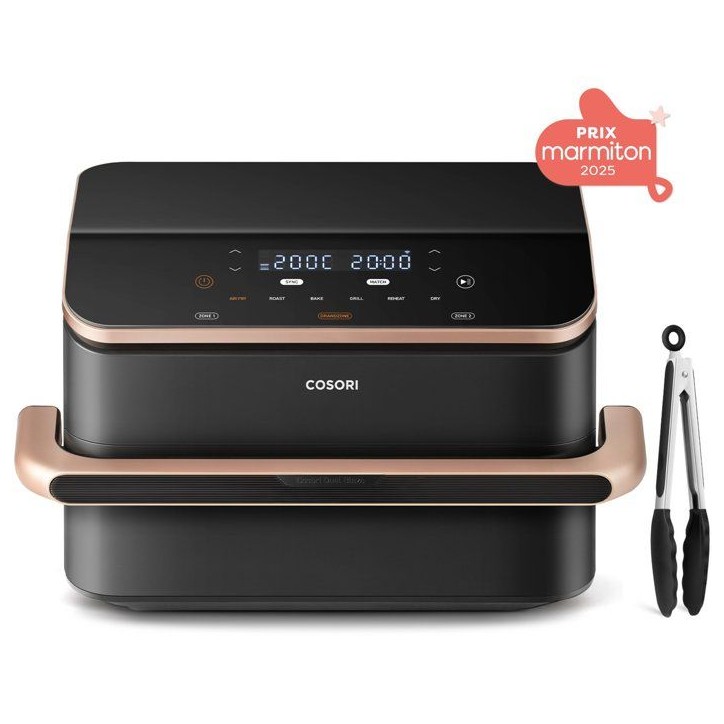Friteuse sans huile COSORI - Dual Blaze Twinfry Chef Edition - Capacité 10L - 6 programmes - 2800W - Noir