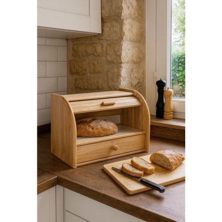 Boîte a pain - COSY & TRENDY - Avec tiroir - 40 x 27 x 27 cm - Bois