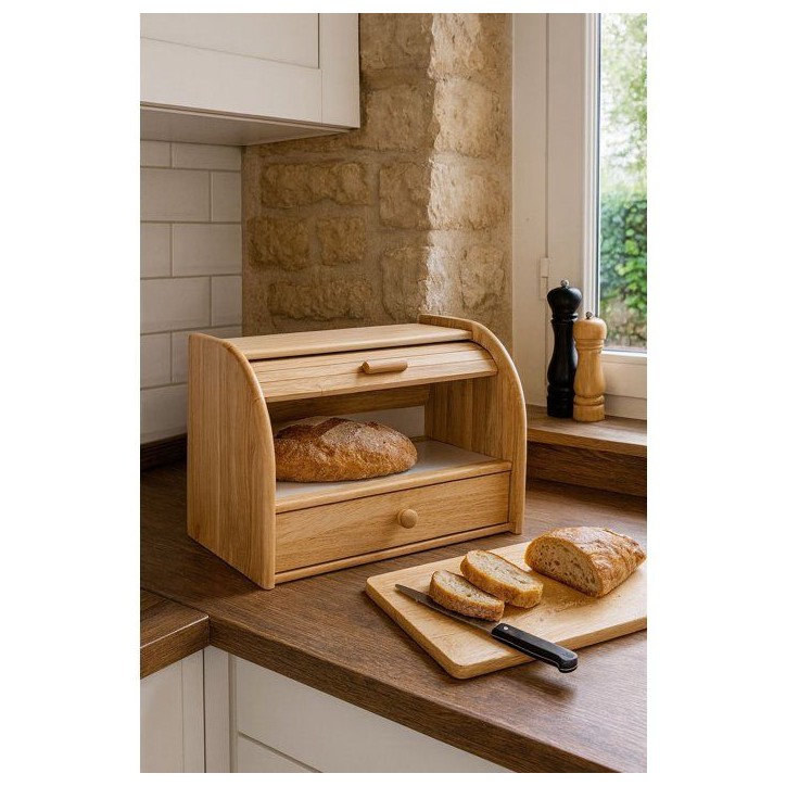 Boîte a pain - COSY & TRENDY - Avec tiroir - 40 x 27 x 27 cm - Bois Boîte a pain - COSY & TRENDY - Avec tiroir - 40 x 27 x 27 cm - Bois