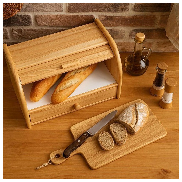 Boîte a pain - COSY & TRENDY - Avec tiroir - 40 x 27 x 27 cm - Bois Boîte a pain - COSY & TRENDY - Avec tiroir - 40 x 27 x 27 cm - Bois