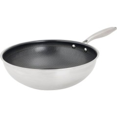 Wok - COSY & TRENDY - HEXAPRO - Acier inoxydable - Ø24 cm - Anti-adh