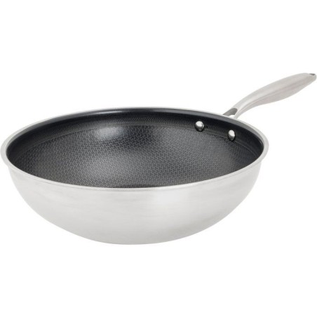 Wok - COSY & TRENDY - HEXAPRO - Acier inoxydable - Ø24 cm - Anti-adh