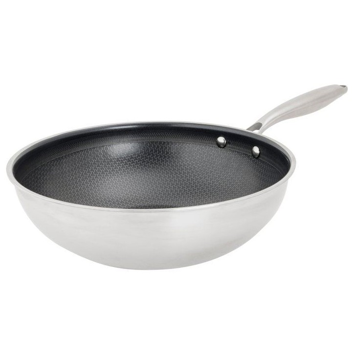 Wok - COSY & TRENDY - HEXAPRO - Acier inoxydable - Ø24 cm - Anti-adhésive - Tous feux dont induction Wok - COSY & TRENDY - HEXAPRO - Acier inoxydable - Ø24 cm - Anti-adhésive - Tous feux dont induction