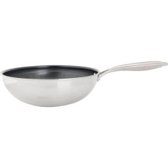 Wok - COSY & TRENDY - HEXAPRO - Acier inoxydable - Ø24 cm - Anti-adhésive - Tous feux dont induction