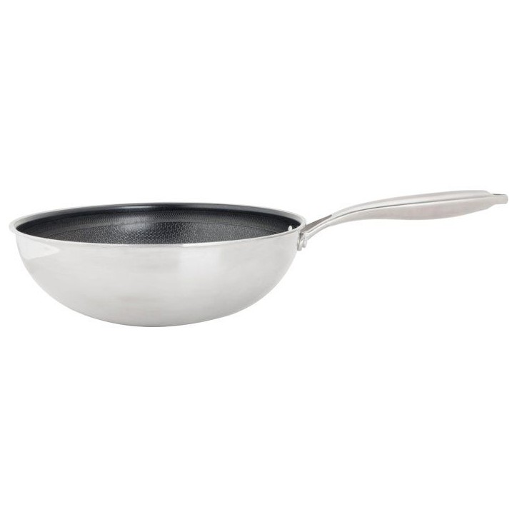 Wok - COSY & TRENDY - HEXAPRO - Acier inoxydable - Ø24 cm - Anti-adhésive - Tous feux dont induction Wok - COSY & TRENDY - HEXAPRO - Acier inoxydable - Ø24 cm - Anti-adhésive - Tous feux dont induction