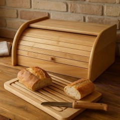 Boîte a pain - COSY & TRENDY - Avec couvercle - 40 x 27 x 18 cm - Bois