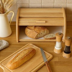 Boîte a pain - COSY & TRENDY - Avec couvercle - 40 x 27 x 18 cm - Boi
