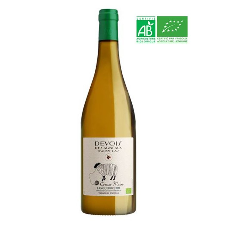 Devois des Agneaux d'Aumelas Vignobles Jeanjean cousu main 2024 Languedoc - Vin blanc de Languedoc - Bio