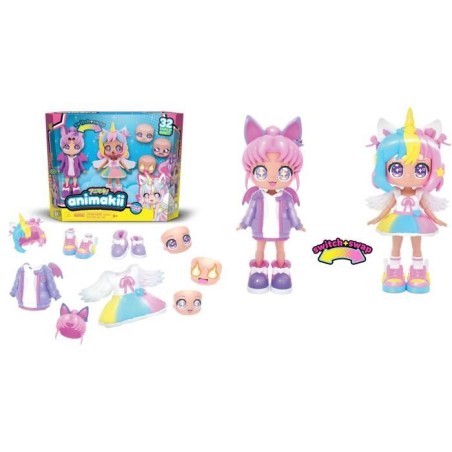 Poupée Personalisable - BANDAI - Animakii - HEA26348 - Licorne et Chauve Souris