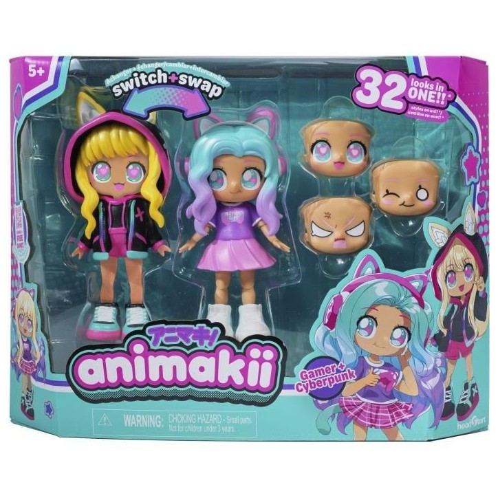 Poupée Personalisable - BANDAI - Animakii - HEA26350 - CyberPunk et Gameuse Poupée Personalisable - BANDAI - Animakii - HEA26350 - CyberPunk et Gameuse