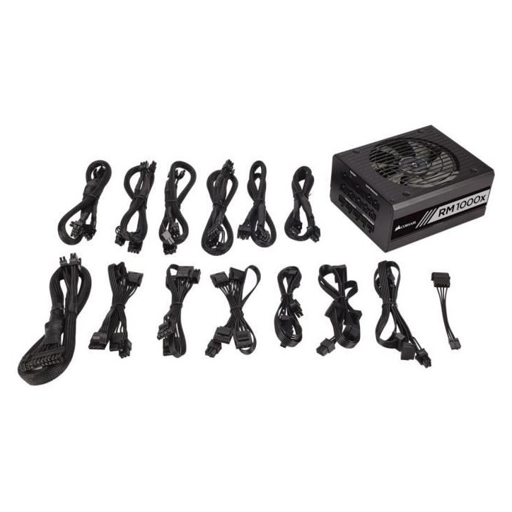 Alimentation PC - CORSAIR - RM1000x Shift -1000 Watt - ATX 3.1 - PCIe 5.1 - Cybenetics GOLD Certified - Shifted Modular PSU Alimentation PC - CORSAIR - RM1000x Shift -1000 Watt - ATX 3.1 - PCIe 5.1 - Cybenetics GOLD Certified - Shifted Modular PSU
