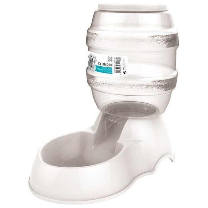 M-PETS Distributeur de croquettes Cylinder - 3500ml - Blanc - Pour chien M-PETS Distributeur de croquettes Cylinder - 3500ml - Blanc - Pour chien