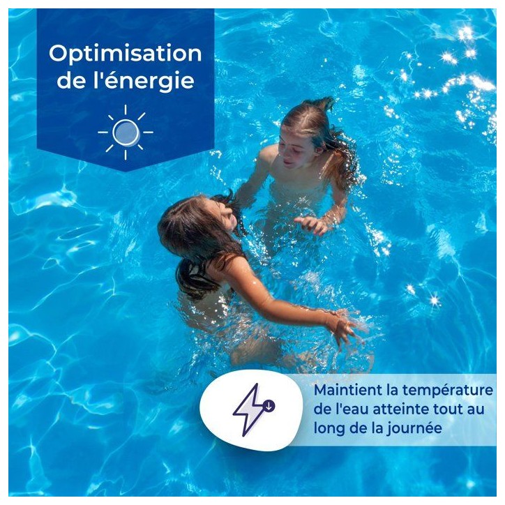Bâche été a bulles - GRE - 180 µ - Piscine 8,10 x 4,70 m - Pour piscine acier/résine, tubulaire ou auto portante Bâche été a bulles - GRE - 180 µ - Piscine 8,10 x 4,70 m - Pour piscine acier/résine, tubulaire ou auto portante