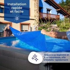 Bâche été a bulles - GRE - 180 µ - Piscine 8,10 x 4,70 m - Pour pi