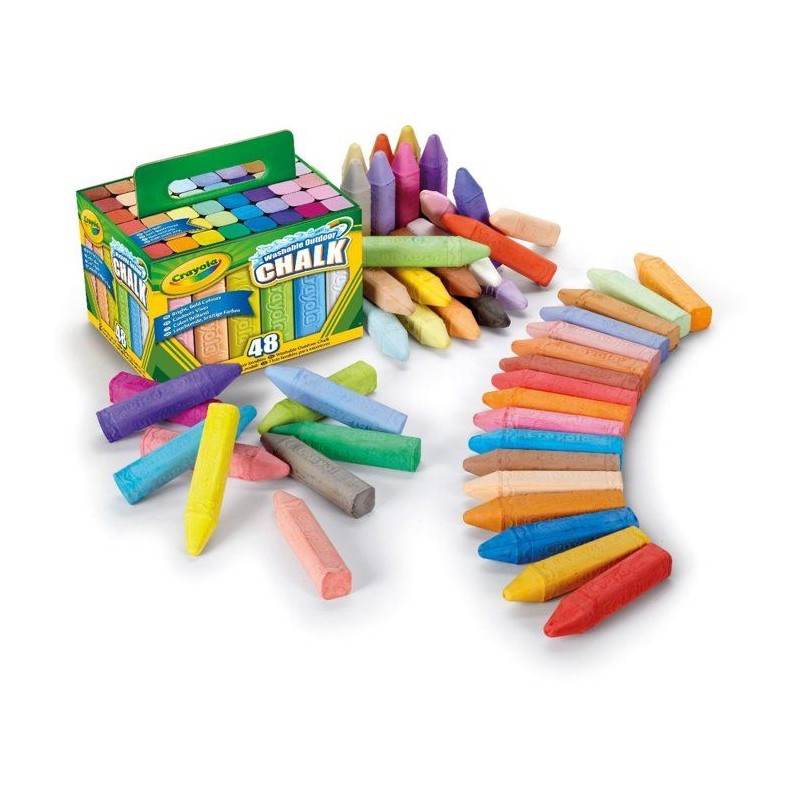 Boîte de craies lavables - CRAYOLA - 48 pieces - Pour sol - Des 4 ans