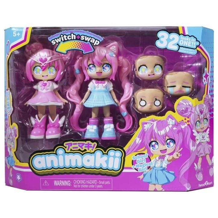 Poupée Personalisable - BANDAI - Animakii - HEA26352 - Magicienne et Ecoliere