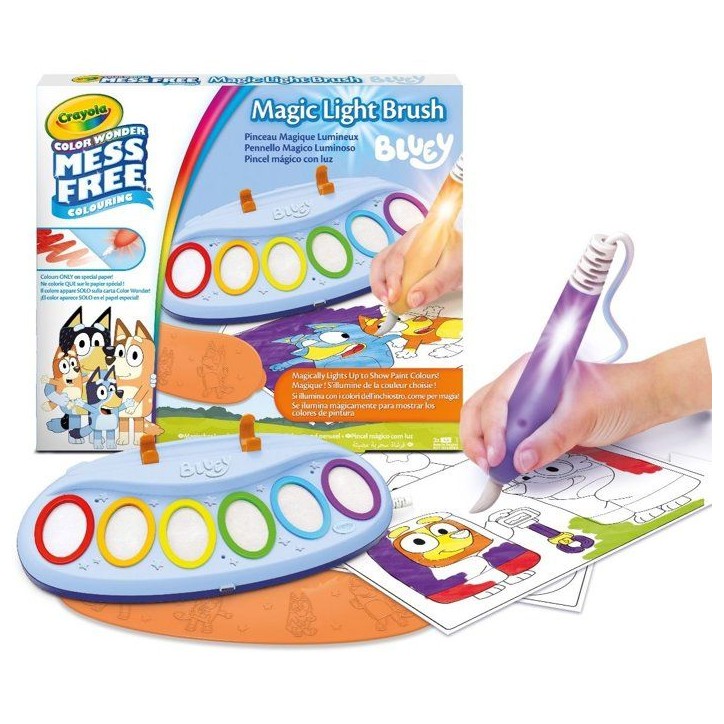 Pinceau magique lumineux - CRAYOLA - Color Wonder - Magic Light-Up Brush - Bluey - Des 3 ans Pinceau magique lumineux - CRAYOLA - Color Wonder - Magic Light-Up Brush - Bluey - Des 3 ans
