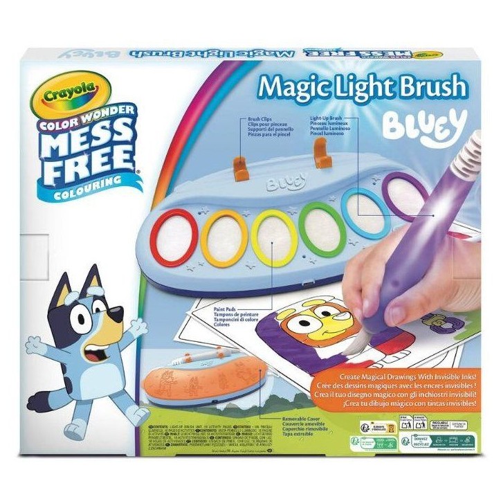 Pinceau magique lumineux - CRAYOLA - Color Wonder - Magic Light-Up Brush - Bluey - Des 3 ans Pinceau magique lumineux - CRAYOLA - Color Wonder - Magic Light-Up Brush - Bluey - Des 3 ans