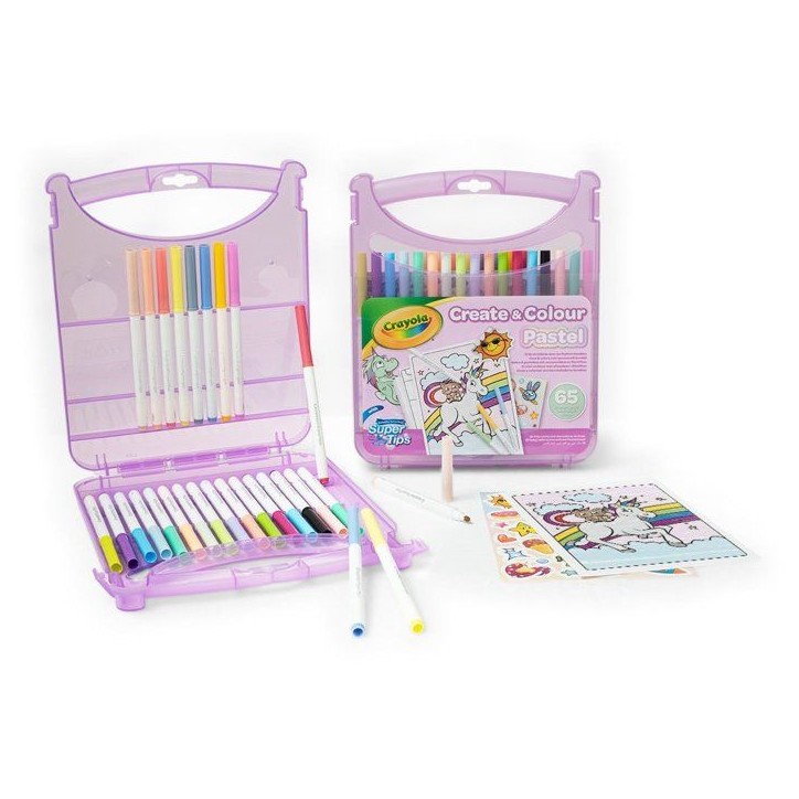 Malette de feutres lavables - CRAYOLA - Coffret Create & Color - 65 pieces - Couleurs Pastel - Des 4 ans Malette de feutres lavables - CRAYOLA - Coffret Create & Color - 65 pieces - Couleurs Pastel - Des 4 ans