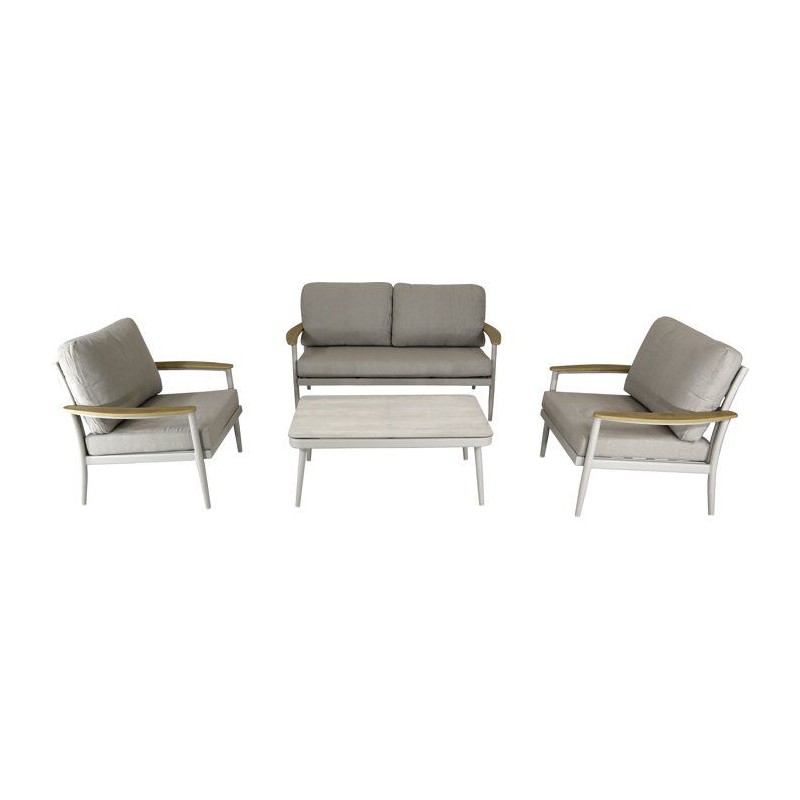 Salon bas de jardin - Proloisirs - Manon - Creme - Set 4 pieces (Canap