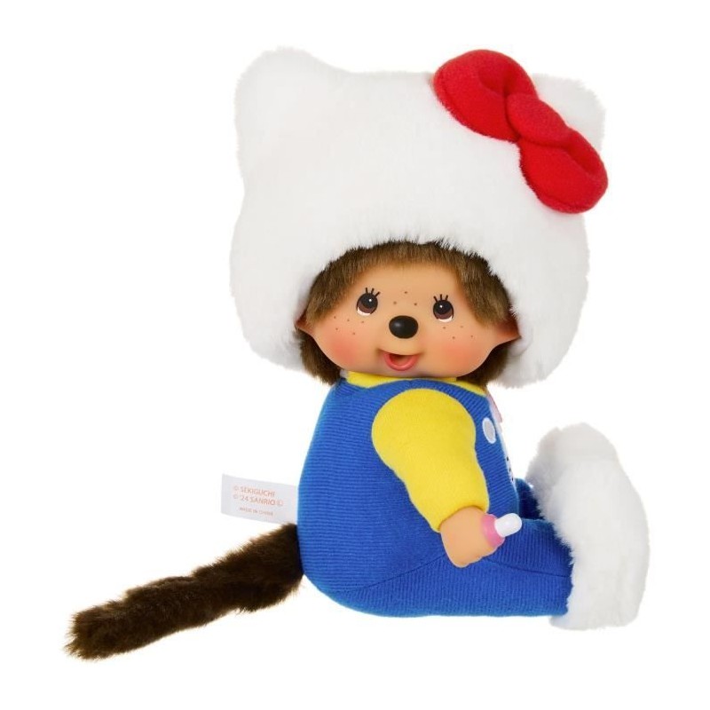 Peluche - BANDAI - Monchhichi - SE205035 - Hello Kitty Assis - 20 cm Peluche - BANDAI - Monchhichi - SE205035 - Hello Kitty Assis - 20 cm