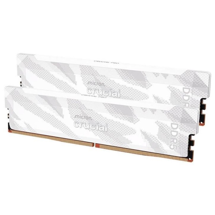 Kit mémoire gamer - CRUCIAL Pro OC - CP2K16G64C32U5W - 32 Go (2x 16 Go) DDR5-6400 UDIMM - CL32 avec dissipateur thermique - Kit mémoire gamer - CRUCIAL Pro OC - CP2K16G64C32U5W - 32 Go (2x 16 Go) DDR5-6400 UDIMM - CL32 avec dissipateur thermique -