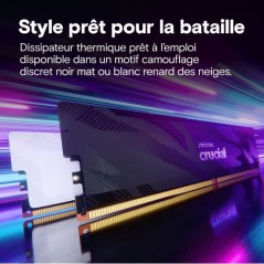 Kit mémoire gamer - CRUCIAL Pro OC - CP2K16G64C32U5W - 32 Go (2x 16