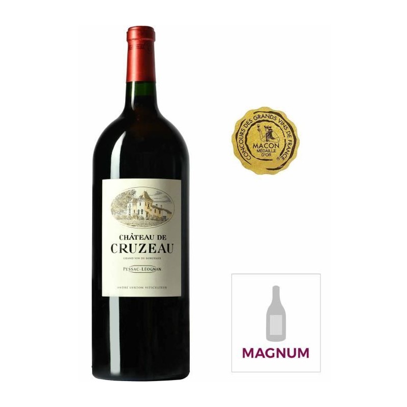Magnum Château de Cruzeau 2021 Pessac Léognan - Vin Rouge de Bordeau