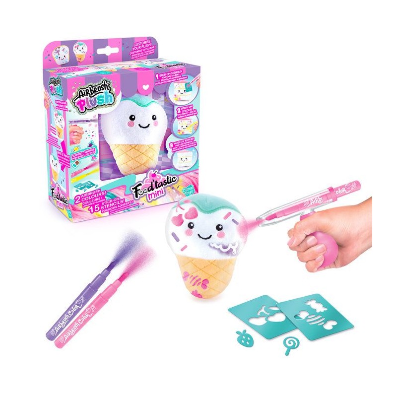 Canal Toys - Airbrush Plush - Mini peluche Food'tastic a décorer avec